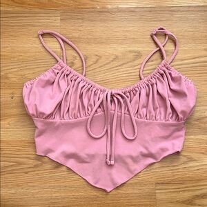 Urban Outfitters Pink Ruched Crop Top